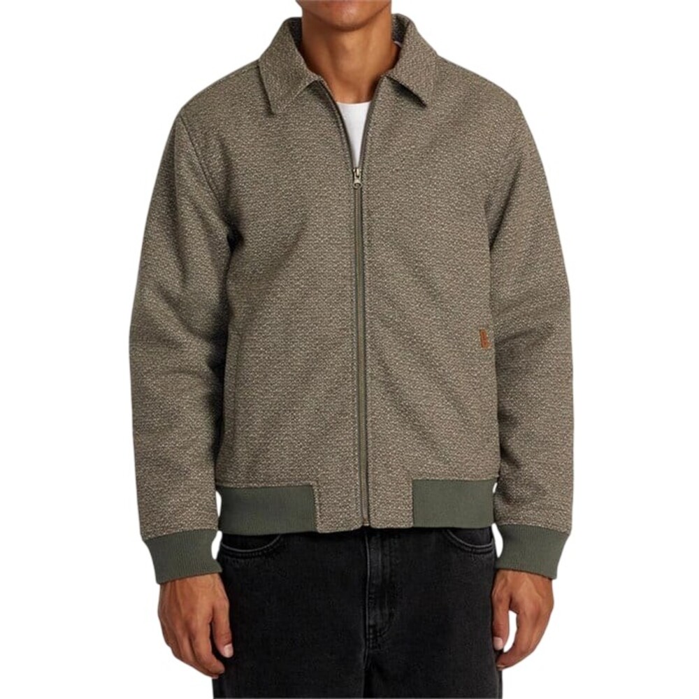 RVCA Pisco Jacket 2XL Dark Olive Coat XXL Zip Up Quilted Lining AVYJK00185 Coat